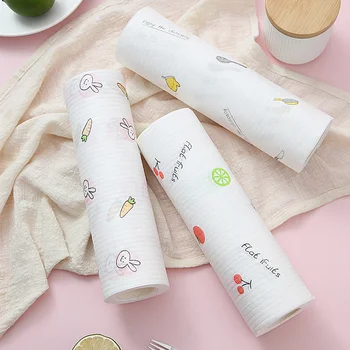 

ZK30 Kitchen Paper Towel New Reusable Lazy Rag Biodegradable Washable Cleaning Wipes Roll Organic Disposable Dish Cloths