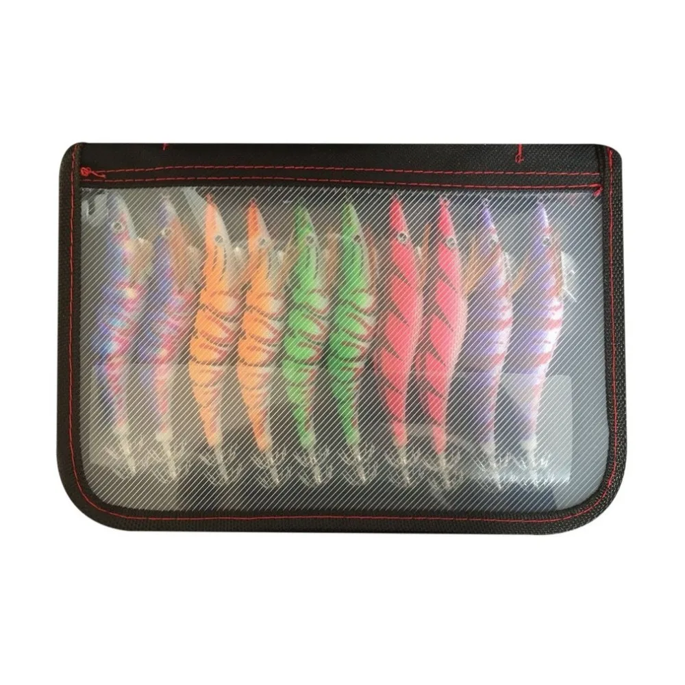 10 PCS 3.5# Luminous Squid Simulation Fishing Bionic Lure Tackle Fish Hook Plastic Artificial Bait Lure Pesca Cebo Free shipping