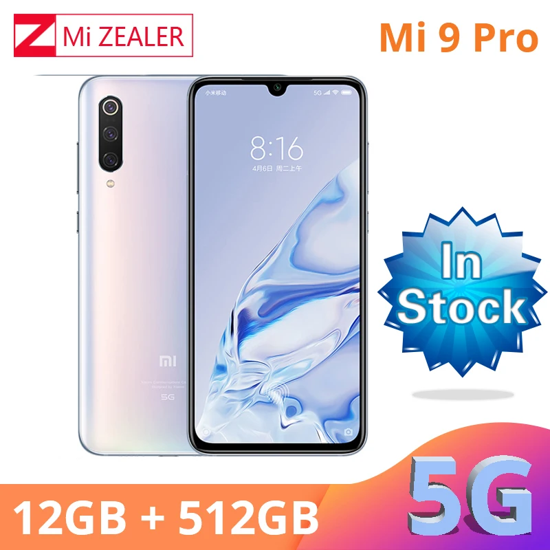 Xiaomi Mi 9 Pro 5G Snapdargon 855 плюс 12 Гб Оперативная память 512 ГБ Встроенная память 48MP AI Камера 4000 мА/ч, Батарея смартфон - Цвет: white