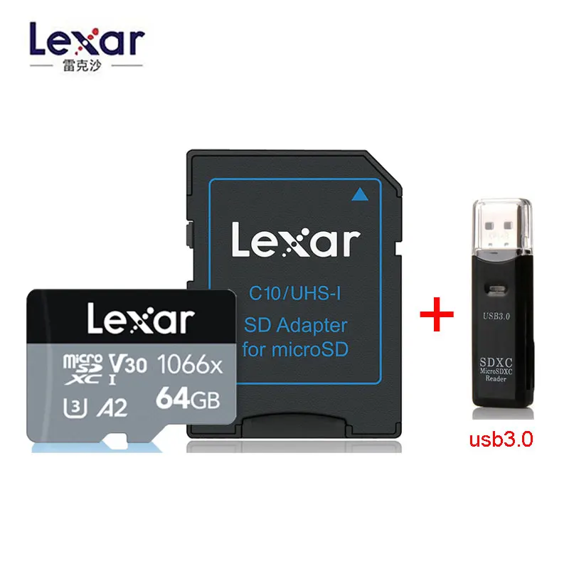 Новый Lexar Профессиональный 1066X micro SDXC UHS I карты SD слот для карт памяти 64 ГБ 128 256 512 U3