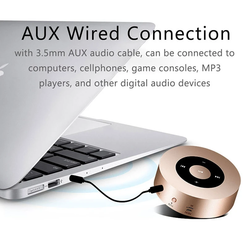 FULL-A8 мини беспроводной Bluetooth динамик портативный пресс-экран стерео сабвуфер mp3-плеер с микрофоном Tf слот для карт Aux-In