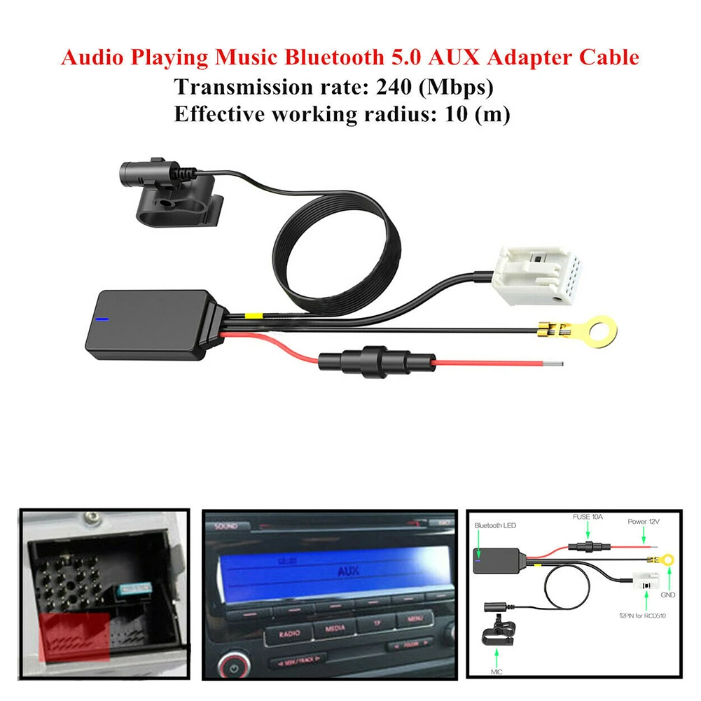 

Car Radio Wireless bluetooth AUX-IN Line Handsfree Line AUX-IN Audio Adapter for Skoda Electronics Auto Accessories