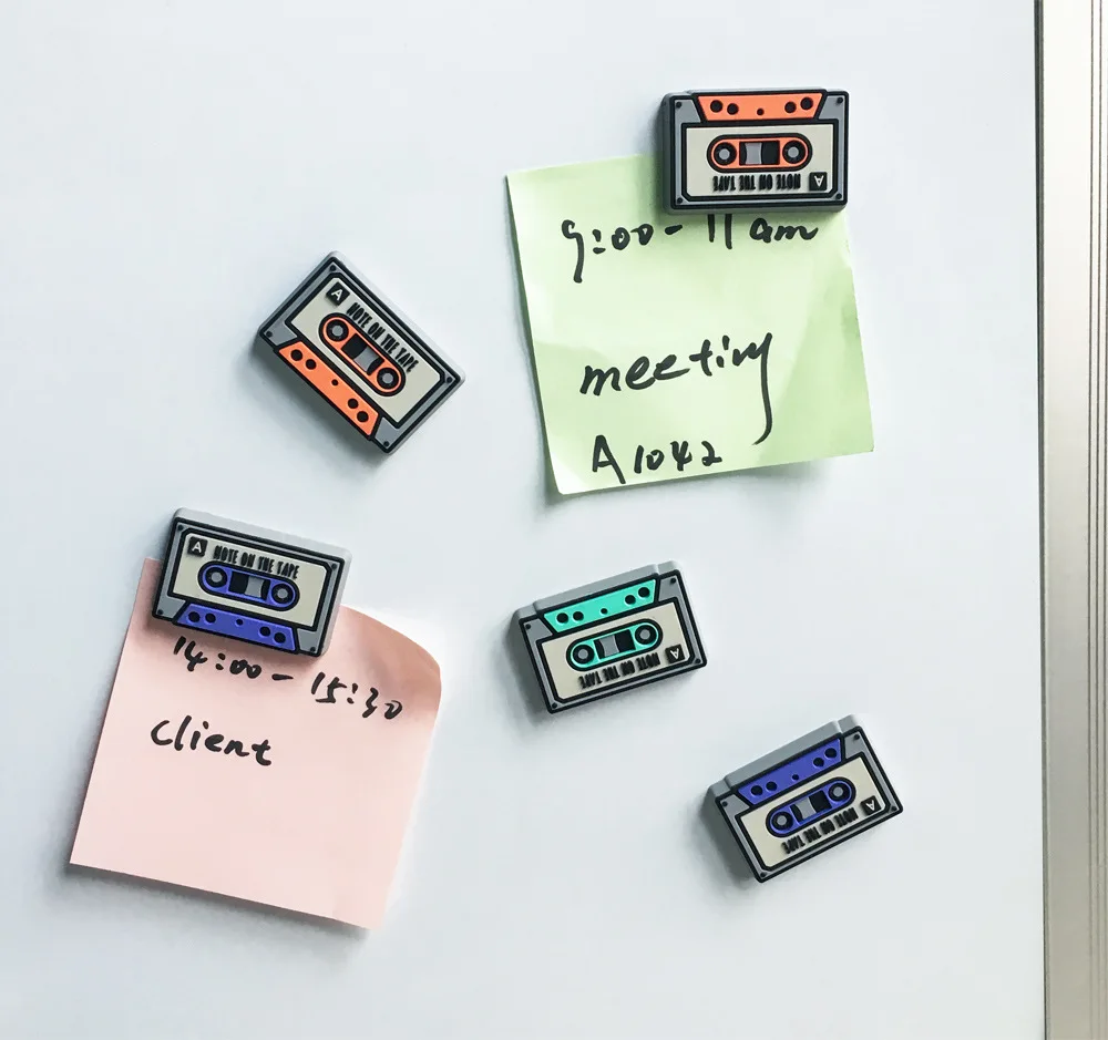 

3pcs refrigerator magnet disk cassette tape refrigerator magnetic message sticker bulletin board funny children toys