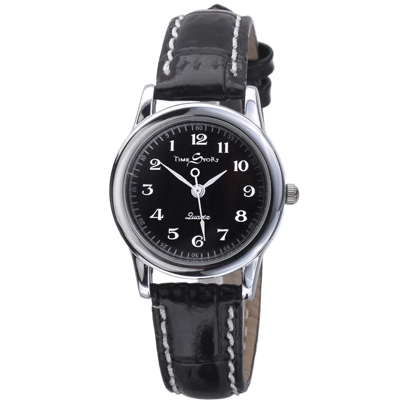 Fashion Couple Quartz Watches Reverse Anticlockwise Direction Oil Pressure Dial Waterproof Leather