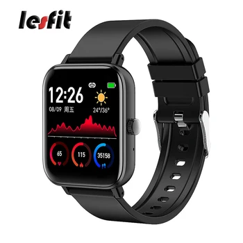 

Lesfit Men Dial Call Black Smart Watch Phone Full Touch Lady Bluetooth Waterproof Sport Watch Android Smartwatch Fitness Tracker