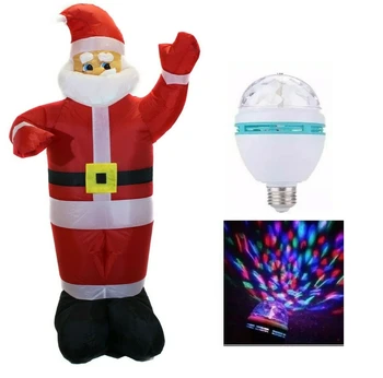 

Papa Noel Santa Claus hinchable + bombilla de colores Decoración Navidad 1,3m