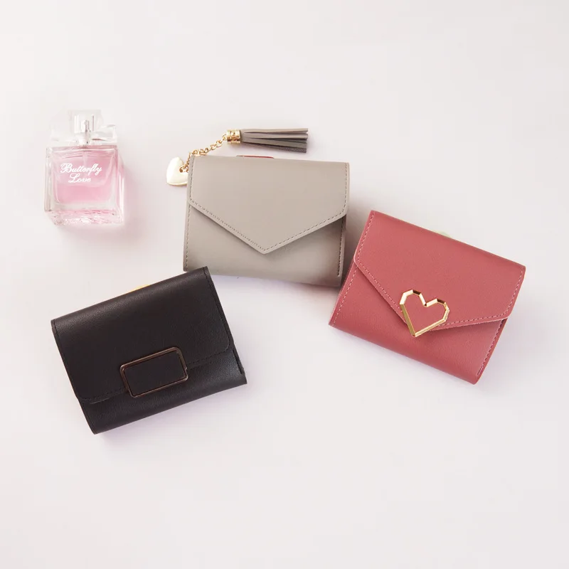 

2020 Short Wallet Tassled Coin Purse Mini Hipster Multi-Function Folding Wallet