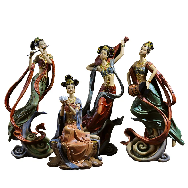 

1 Piece Creative Resin Craft Figurine Chinese Fairy Statues Ornament Model in Bookroom Home Accessories Decortaion Gift