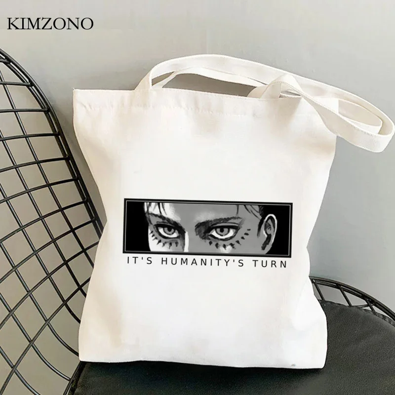 Bolsa de compras Attack on Titan, bolsa reciclada, bolsa de yute, bolso de bandolera, bolsa de tela personalizada