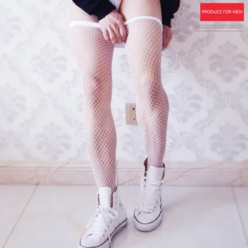 

Men's White Fishnet Stockings Sexy Pantyhose Mesh Fishnet Stockings Fishnet Hole Socks Men's Pantyhose Stockings