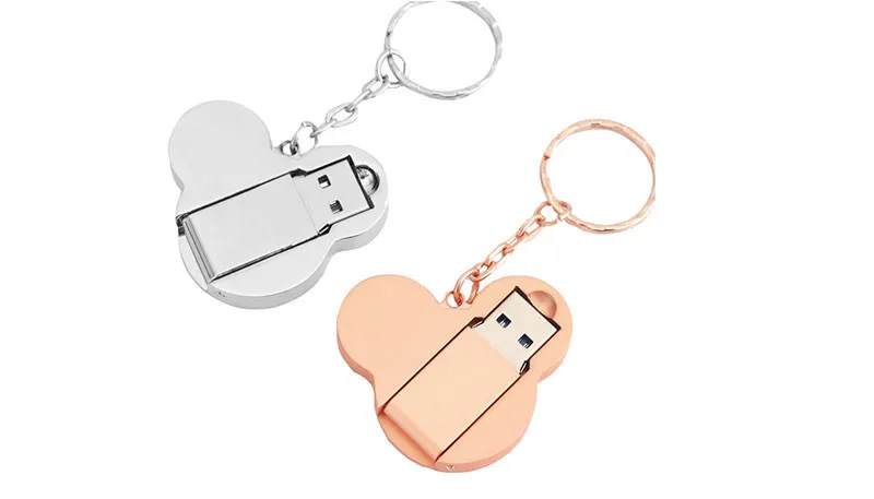 Металлический usb-накопитель JASTER в стиле Микки, 4 ГБ, 8 ГБ, 16 ГБ, 32 ГБ, металлический флеш-накопитель, брелок