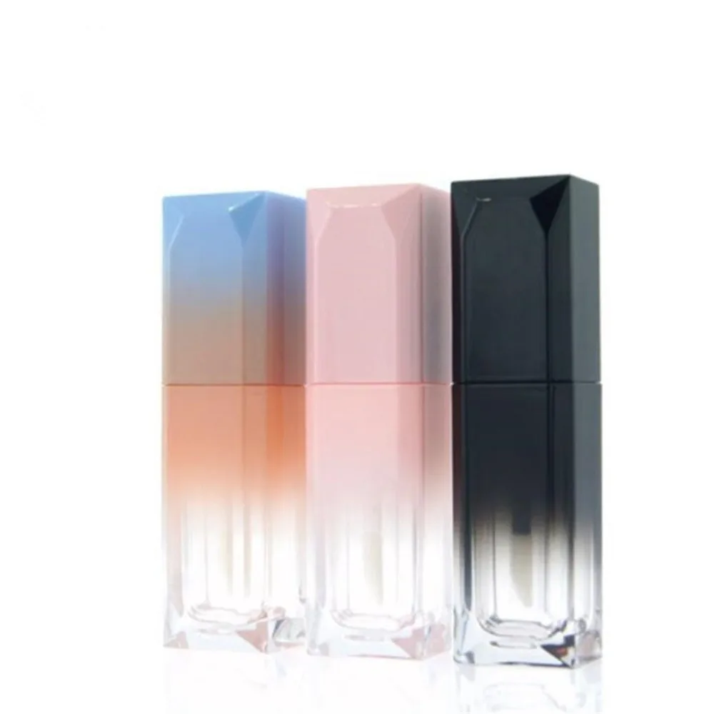 High-grade Empty Bottle Gradient Square Lip Gloss Tube Glaze Red Cover Scrub Fashionable | Красота и здоровье