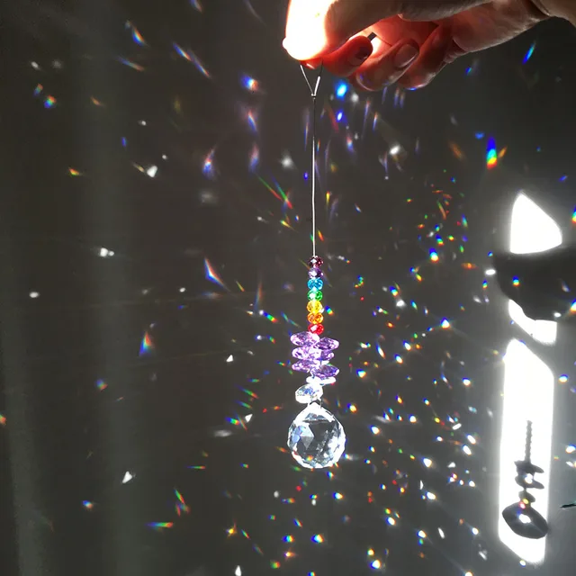 Crystal Suncatchers Csillár Medál Csakra Szivárványkészítő Lógó Prizmák Dísz Ablak, Szobák, Kerti Dekoráció - Image 2
