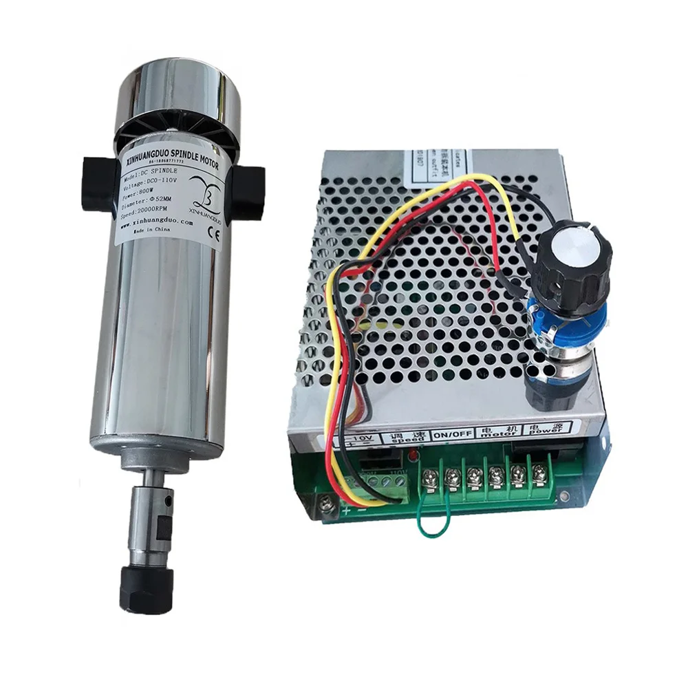 С воздушным охлаждением 0.8kw DC110V 20000 ОБ/мин CNC spindleMotor Kit ER11/патрон 800 Вт мотор шпинделя+ регулятор скорости питания для гравировки