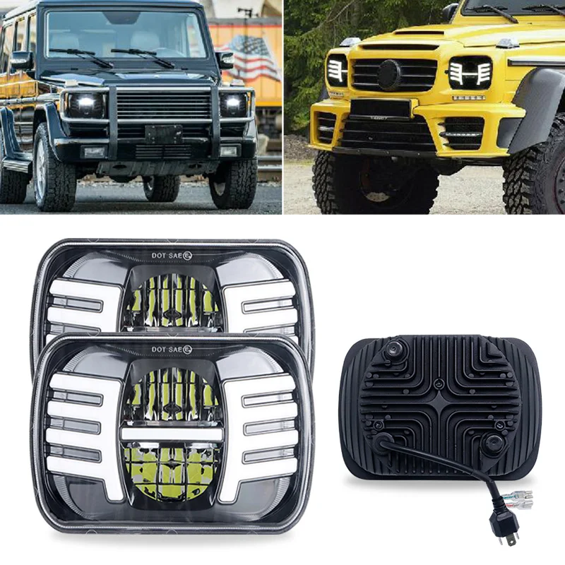 Светодиодные фары 5x7 дюймов ближнего/дальнего света 7x6 для Jeep Wrangler YJ Cherokee XJ H4 Plug H6054