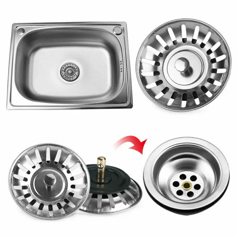 Anti-blocking Sink Strainer Stainless Steel Kitchen Sewer Filter Bathroom Shower Drain Kitchen Bathroom Metal Sink Accessories