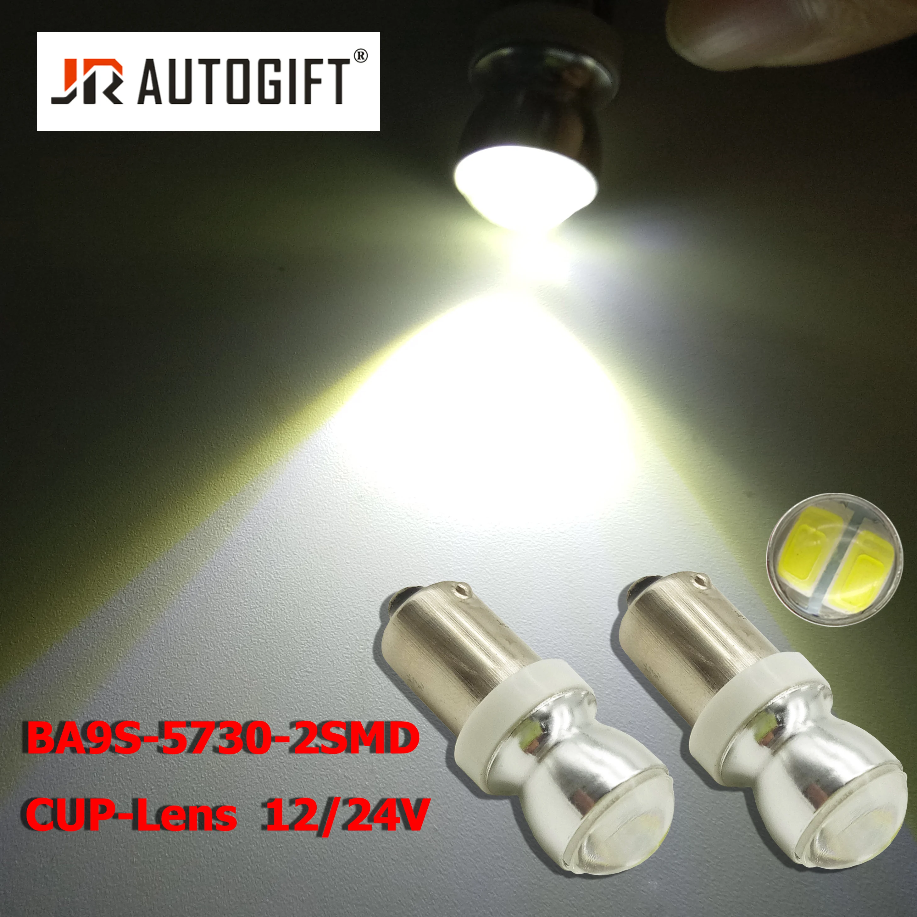 

10 шт. BA9S 5730 2SMD 2 светодиода, белые линзы T4W, фотолампа 12 В 24 В, автомобильная лампа, лампа с клиновидным цоколем, подсветсветильник номерного знака, Стайлинг автомобиля
