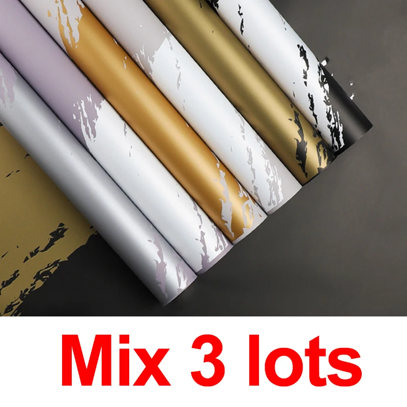 Mix 3lots 20 шт новые цветы оберточная бумага для букета утолщение Водонепроницаемая оберточная бумага цветочный флорист поставки упаковочные материалы - Цвет: Mix 3lots