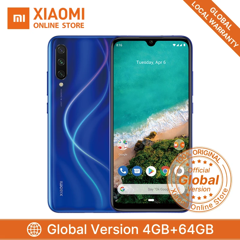 Глобальная версия Xiaomi Mi A3 4 Гб 64 Смартфон CC 9e Snapdragon 665 Восьмиядерный 6 088 &quotAMOLED