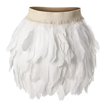 

Multi-layer White Feather Skirt Harness Angel Burning Sexy Waist Belt Boho Art Dance Rave Body Harness Garter Plus Size Elastic