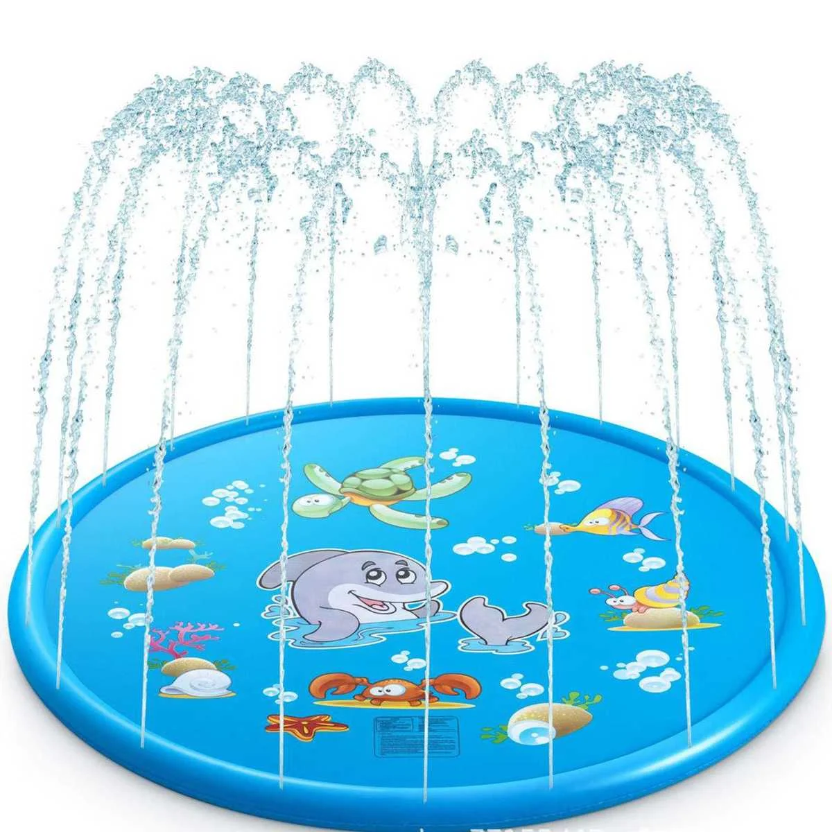 Inflatable Swimming Pool Inflatable Water Sprinkler Pad Water Sprinkler Pad Inflatable Water Mat Children Bathing Toys Inflatable Kids Round Water Splash Play Pool PVC Swimming Pools 100cm Playing Sprinkler Mat Yard Outdoor Fun