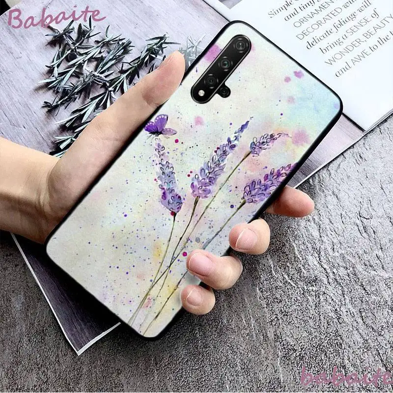 New art watercolor romantic lavender flowers