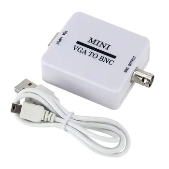 

Mini Hd Vga To Bnc Video Converter Box Plastic Composite Vga To Bnc Adapter Digital Switcher Box For Hdtv Monitor White