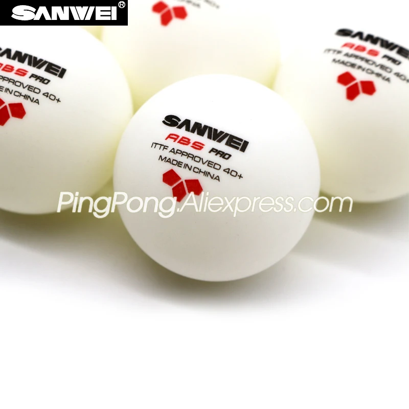 60 Balls SANWEI ABS PRO 3 Star Table Tennis Ball ITTF Approved ABS Poly