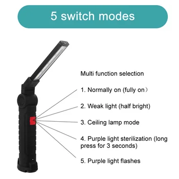 

Mites Removal Bedroom Foldable Office LED UV Disinfection Lamp Hotel Portable Handheld Non Slip Sterilizer Germicidal Light Tube