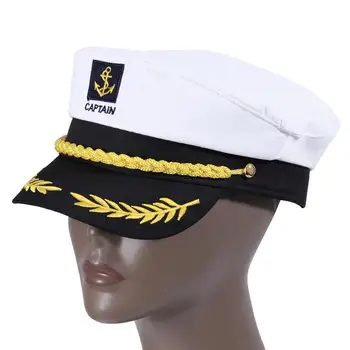 

Adult Yacht Boat Ship Sailor Captain Costume Hat Cap Navy Marine Admiral Party Cosplay Decoration Hat White