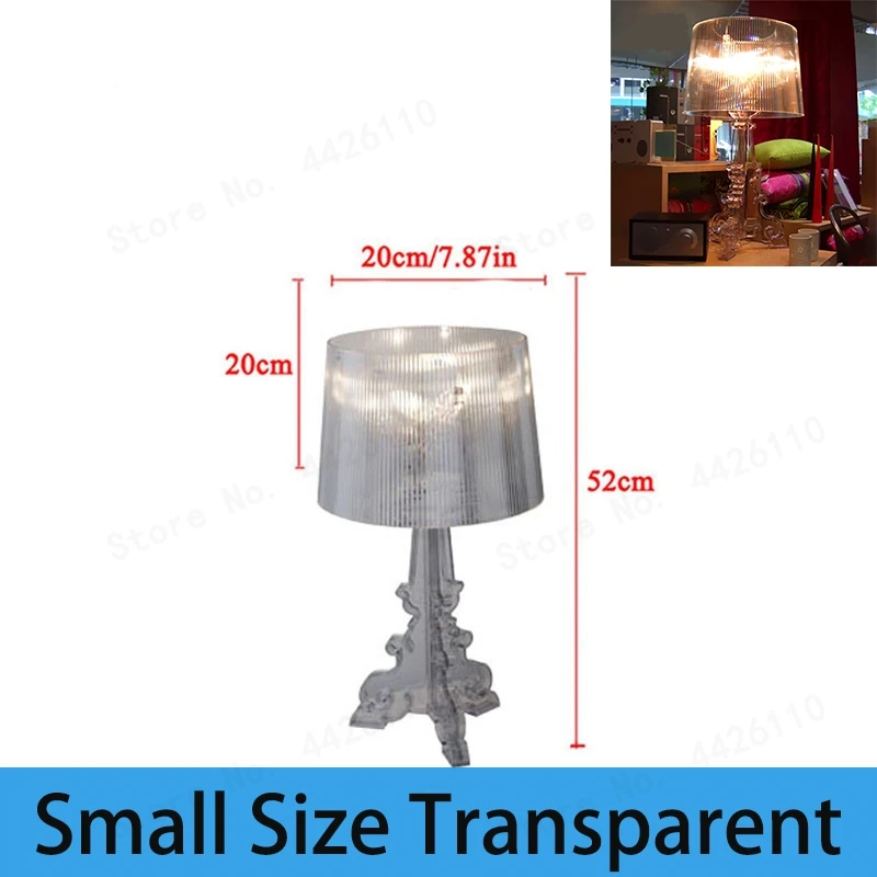 Modern Ghost Shadow Clear Transparent Acrylic Table Lamps Light Bedroom Bedside Study Acrylic Desk Lamps Simple Light - Цвет корпуса: Small  Transparent