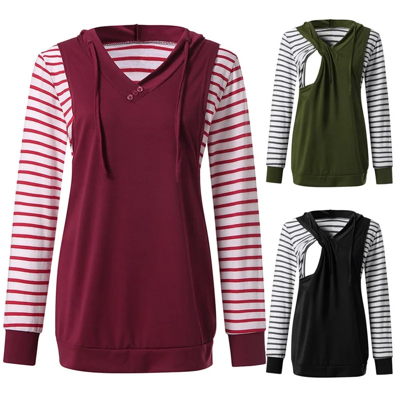 New style of maternity wear fashion pregnant women two-piece cap slim breast-feeding sweater  nursing dresses breastfeeding