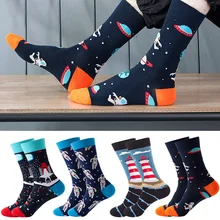 

2021 Autumn Winter New Outer Space Socks Creative Cotton Socks Couple Tube Socks Men Cartoon Alien Socks Fashion Funny Sock