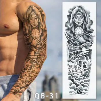 

Personality Waterproof Full Arm Temporary Tattoo Stickers Team Bride Tattoo Fake Makeup Sleeve Tattoos Tools Women For Men O4P9