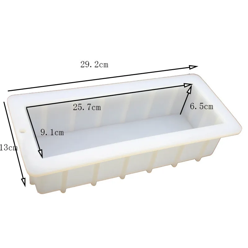 Silicone Soap Mould Rectangular Toast Loaf Mold With Wooden Box Homemade Form Soap Making Tool Supplies Cake Tool 1.5L