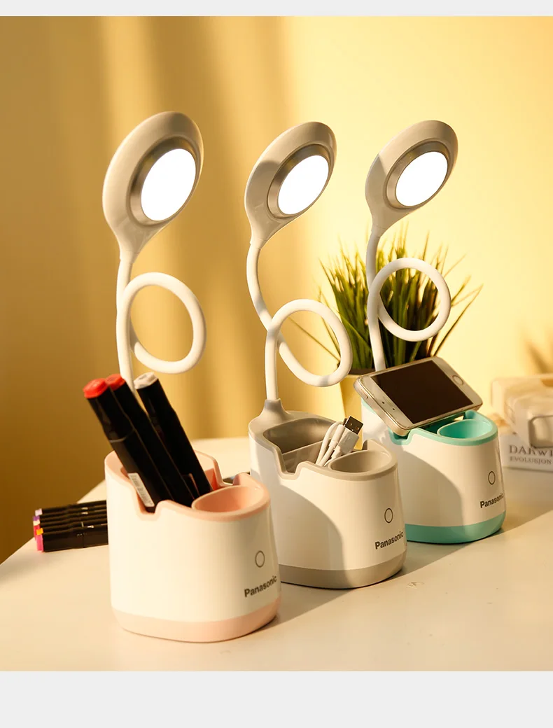 Аккумуляторная Светодиодная настольная лампа Panasonic с регулировкой яркости и