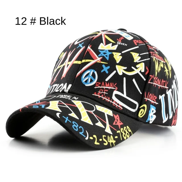38 Styles Hot Graffiti Baseball Cap Women’s Hat Summer Sun Hat Cotton Men’s Baseball Cap Sports Cap Golf Cap Gorras Hombre 32