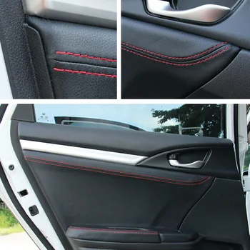 

8pcs Car Interior Door Panel Armrest Cover Surface Shell Trim For Honda Civic 2016-2018 Car Styling Accessories
