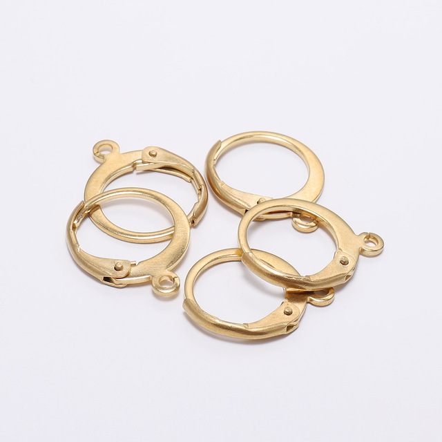 Gold Stainless Steel French Lever Earring Hooks Wire Settings Base Hoops Earrings For DIY Jewelry Making Supplies
