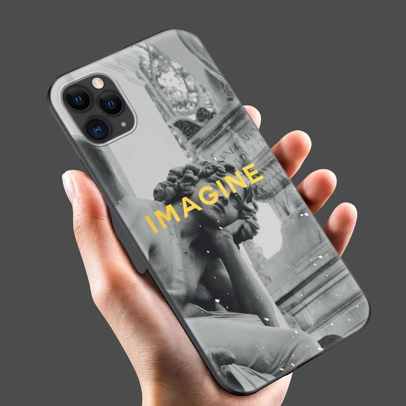 Черный чехол из ТПУ для iphone 5 5s SE 2020 6 6s 7 8 plus x 10 силиконовый XR XS 11 pro MAX ретро
