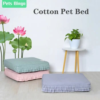 

Pets Bingo Cat Cotton Ruffle Bed Washable Kennel Doghouse Corgi Sleeping Mat for Small Medium Dogs Thick Blanket Pet Supplies
