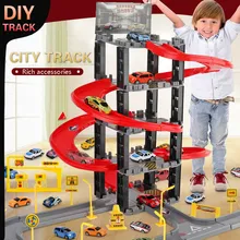 Children's Plastic Parking Toy Set Three-dimensional Multi-layer Car Assembly Rail Car Parent-child Interaction Gift Boy Toys