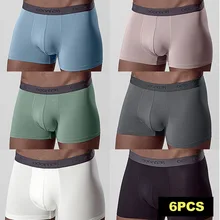 6-8 шт/партия, сексуальное мужское нижнее белье, хлопковые сетчатые Дышащие Боксеры, Cueca, мужские трусы, мягкие трусы для пениса, мужские боксеры пестрые трусы