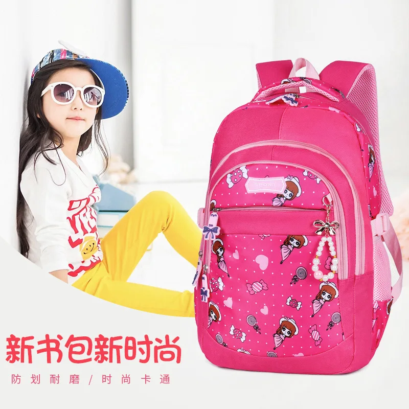 

New Style Schoolbag for Elementary School Students Girls Korean-style 1-3-6 Grade Spine-Shoulder School Bag Women's Lightweight