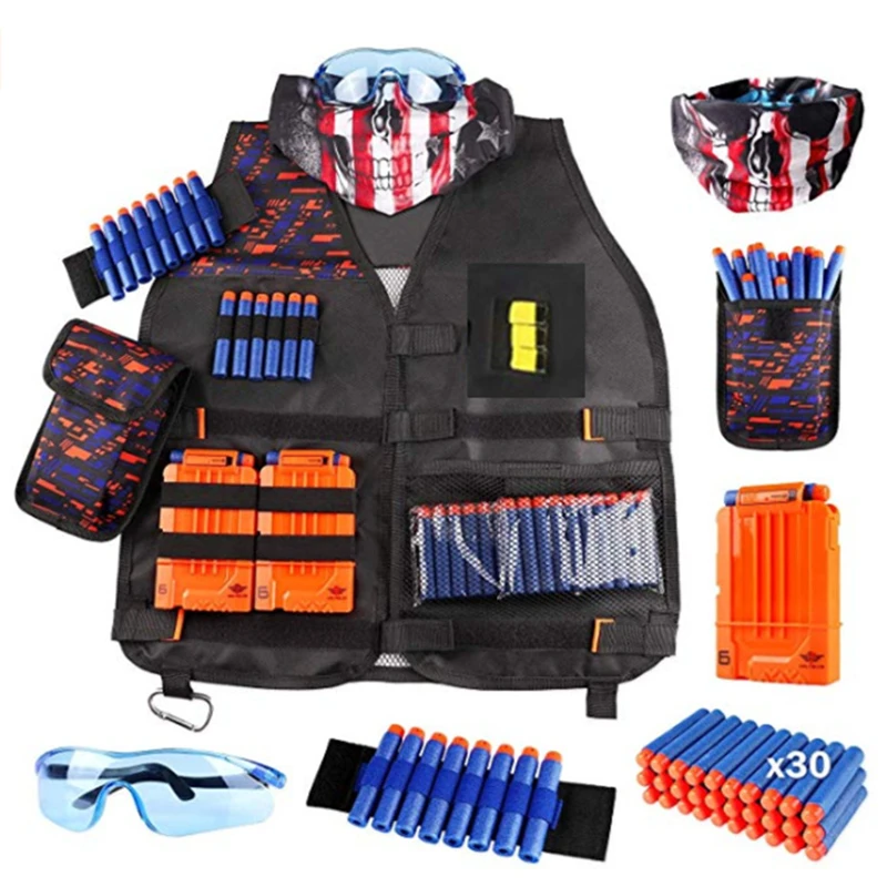 Blue Rival Face Tactical & Vest Dart Gun Game kids Toy Outdoor For Nerf 