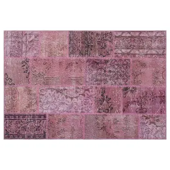 

Handmade Pink Vintage Overdyed Patchwork Area Rug 120x180 Cm-3'11''X5'11''