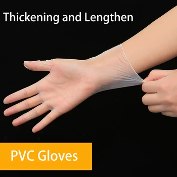 

100 PCS Transparent Disposable PVC Gloves Dishwashing/Kitchen/Medical Eco-friendly Food powder-free Gloves