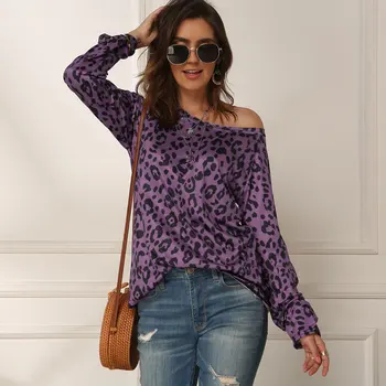 

Fashion Leopard Printed T Shirt Women O-Neck Long Sleeve Sexy Spring Summer Tshirt Ladies Causal Tee Shirt Femme Ropa Mujer 2020