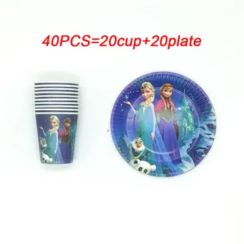 

Happy Birthday Kids Disney Princess Elsa Anna Frozen Party Supplies Decoration Set Disposable Tableware Set Plates Cups Supplier