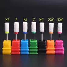 セラミックネイルドリルビット 3/32 "シャンク電動爪やすりネイルロータリーバリキューティクル爪 accessoires 6 ピース/ロット P249(China)